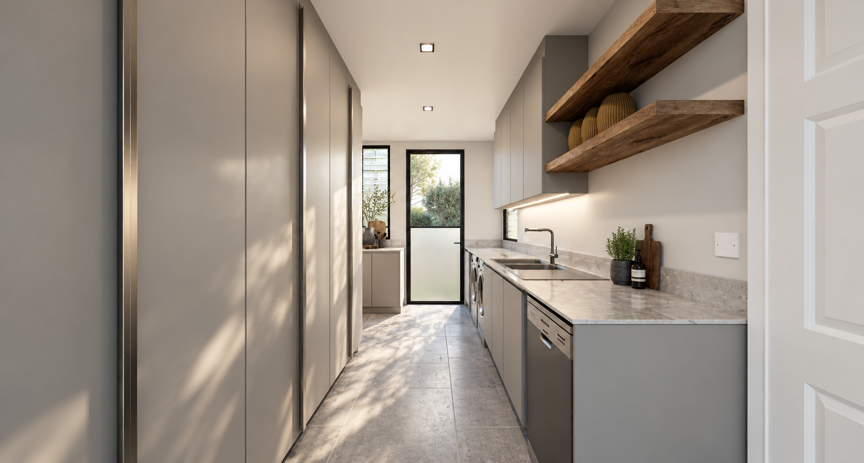 Scullery — working aisle