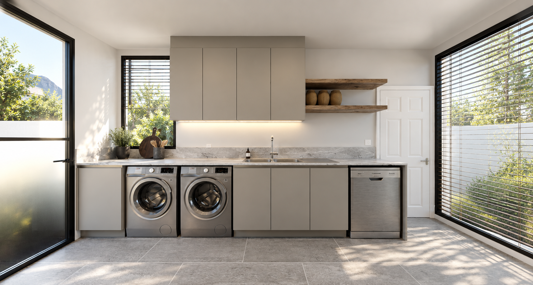 Scullery — sink and appliances