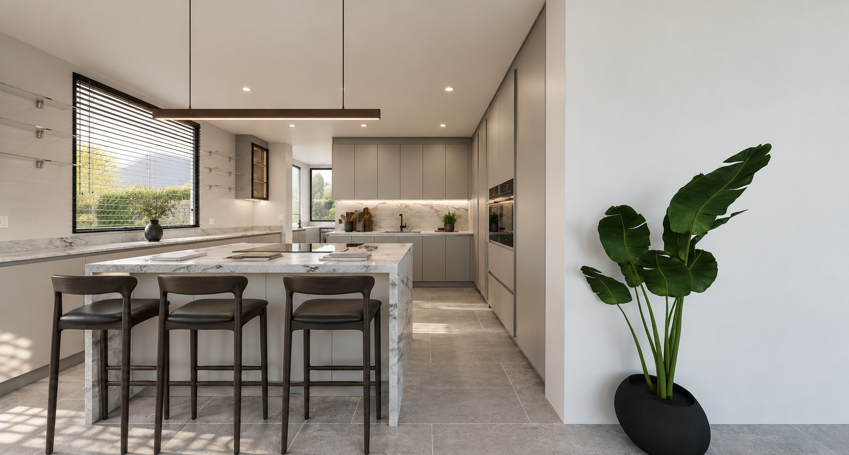 Kitchen — angled island view